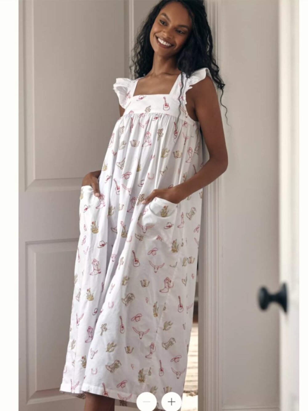Anthropologie Printfresh Western Embroidery Pajama Dress Size Medium